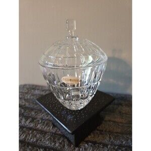 Fifth Avenue Crystal Emerald 7" Covered Candy Dish Lead Crystal